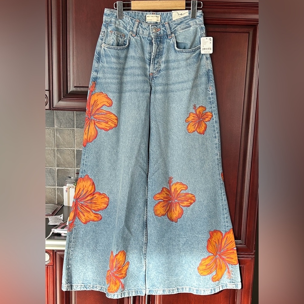 FREE PEOPLE x We The Free Palisades Wide-Leg Jeans size 26 - Picture 6 of 12
